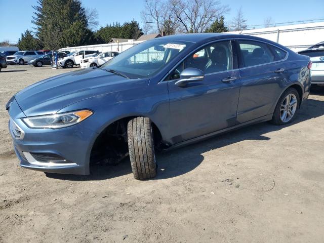 3FA6P0HD6JR171422 - 2018 FORD FUSION SE BLUE photo 1