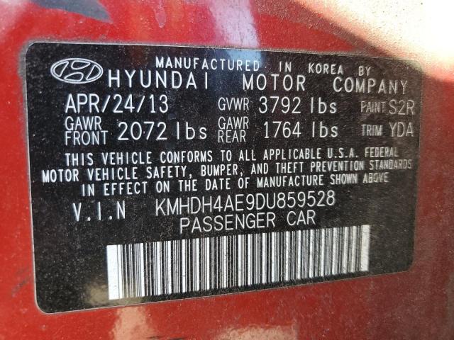 KMHDH4AE9DU859528 - 2013 HYUNDAI ELANTRA GLS RED photo 12