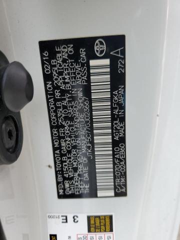 JTKJF5C77GJ023667 - 2016 TOYOTA SCION TC 白色 照片 12