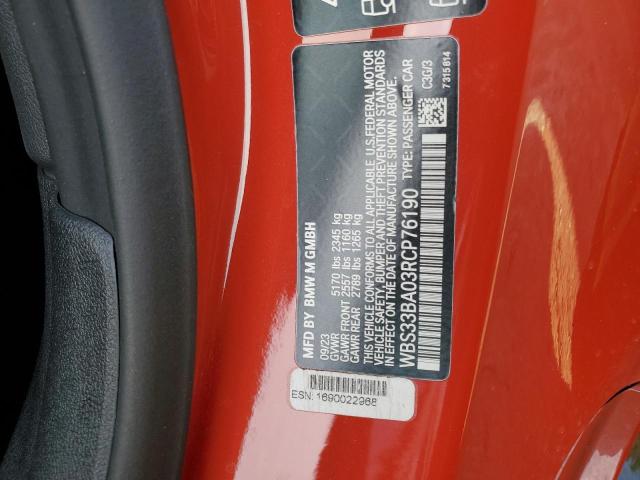 WBS33BA03RCP76190 - 2024 BMW M4 COMPETITION ORANGE photo 12