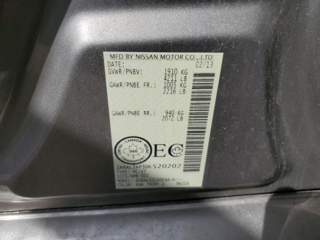 1N4AL3AP3DN520202 - 2013 NISSAN ALTIMA 2.5 GRAY photo 12