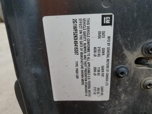 2G1WF52KX49416307 - 2004 CHEVROLET IMPALA GRAY photo 13