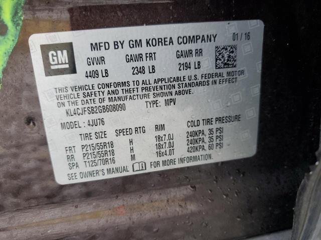 KL4CJFSB2GB608090 - 2016 BUICK ENCORE CONVENIENCE 栗色 照片 13