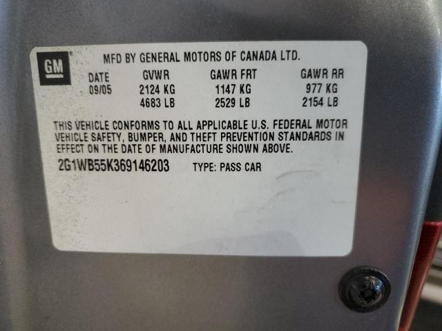 2G1WB55K369146203 - 2006 CHEVROLET IMPALA LS GRAY photo 12