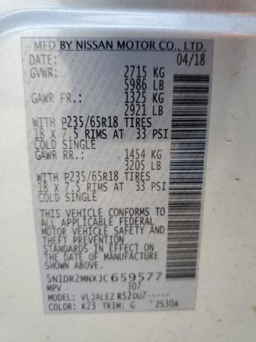 5N1DR2MNXJC659577 - 2018 NISSAN PATHFINDER S SILVER photo 13