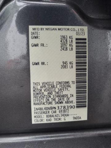 1N4BL4DV8PN378390 - 2023 NISSAN ALTIMA SV GRAY photo 12