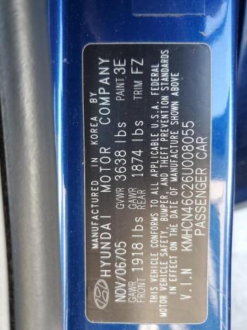 KMHCN46C26U008055 - 2006 HYUNDAI ACCENT GLS BLUE photo 13