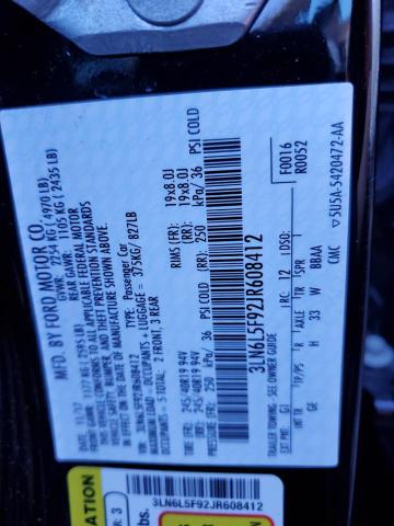 3LN6L5F92JR608412 - 2018 LINCOLN MKZ RESERVE შავი ფოტო 13