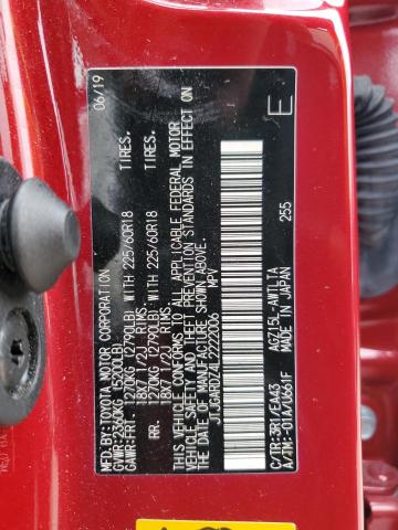 JTJGARDZ4L2222006 - 2020 LEXUS NX 300 RED photo 12