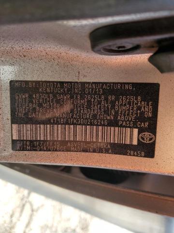 4T1BF1FK3DU216246 - 2013 TOYOTA CAMRY L SILVER photo 12