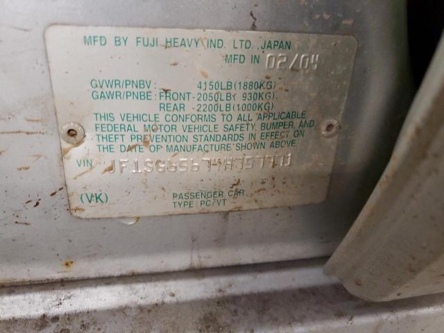 JF1SG65674H757771 - 2004 SUBARU FORESTER 2.5XS Արծաթագույն լուսանկար 12