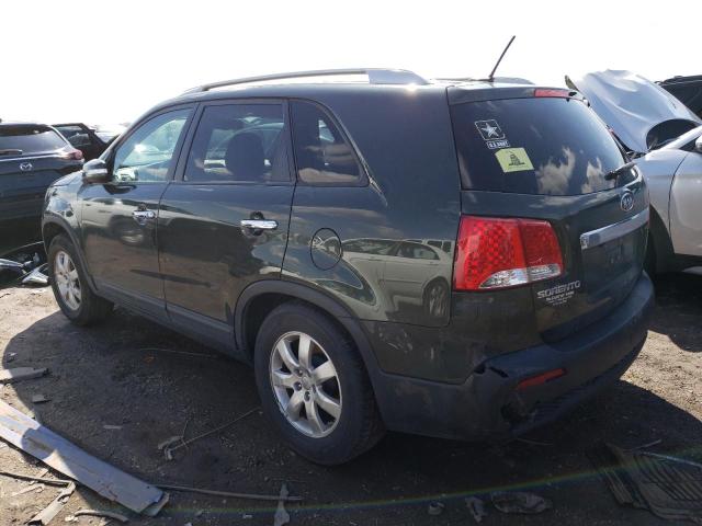 5XYKT4A66DG319784 - 2013 KIA SORENTO LX GREEN photo 2