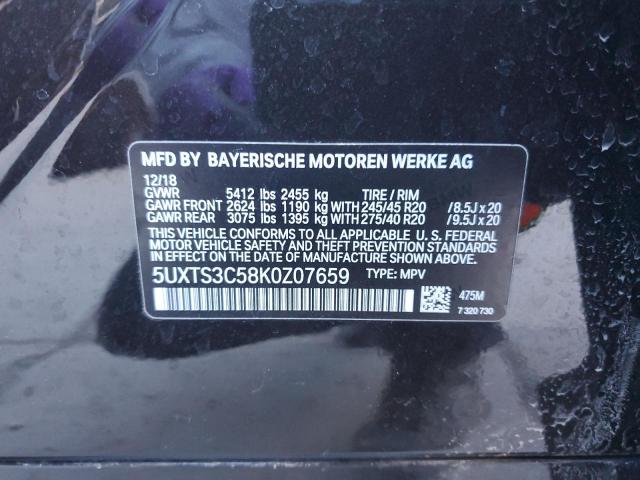 5UXTS3C58K0Z07659 - 2019 BMW X3 XDRIVEM40I Siyah fotoğraf 14