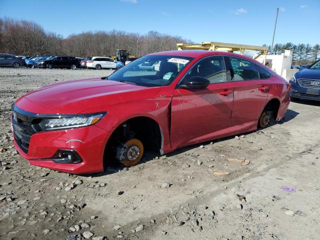 1HGCV1F32MA120728 - 2021 HONDA ACCORD SPORT RED photo 1