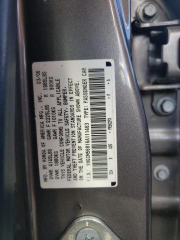 1HGCM56816A111463 - 2006 HONDA ACCORD EX GRAY photo 12