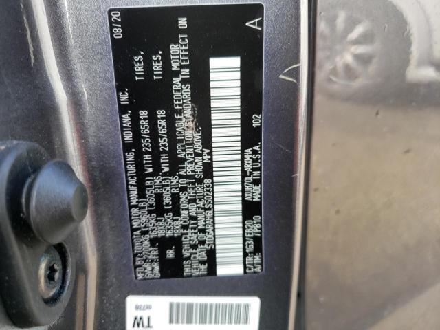 5TDGARAH6LS502338 - 2020 TOYOTA HIGHLANDER HYBRID XLE GRAY photo 14