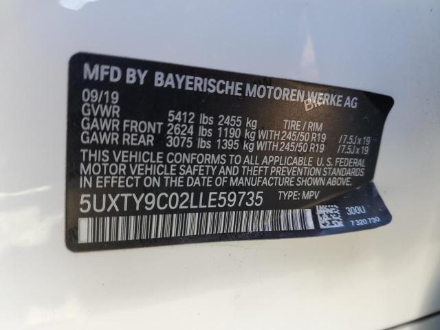 5UXTY9C02LLE59735 - 2020 BMW X3 XDRIVEM40I WHITE photo 13