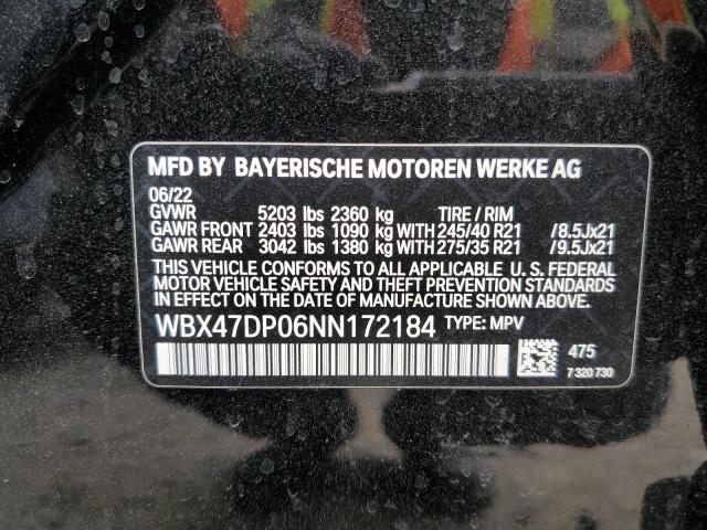 WBX47DP06NN172184 - 2022 BMW X3 SDRIVE30I BLACK photo 13