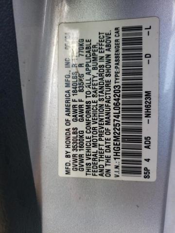 1HGEM22574L064203 - 2004 HONDA CIVIC LX SILVER photo 13