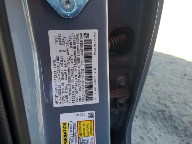 2HGFE2F59PH507092 - 2023 HONDA CIVIC SPORT 灰色 照片 12