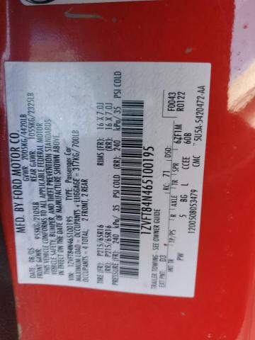 1ZVFT84N465100195 - 2006 FORD MUSTANG RED photo 12