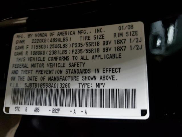 5J8TB18568A013260 - 2008 ACURA RDX TECHNOLOGY BLACK photo 14