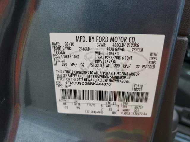 1FMCU9DG6BKA04070 - 2011 FORD ESCAPE XLT BLUE photo 13