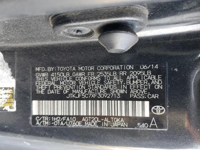 JTKJF5C7XF3092713 - 2015 TOYOTA SCION TC შავი ფოტო 12