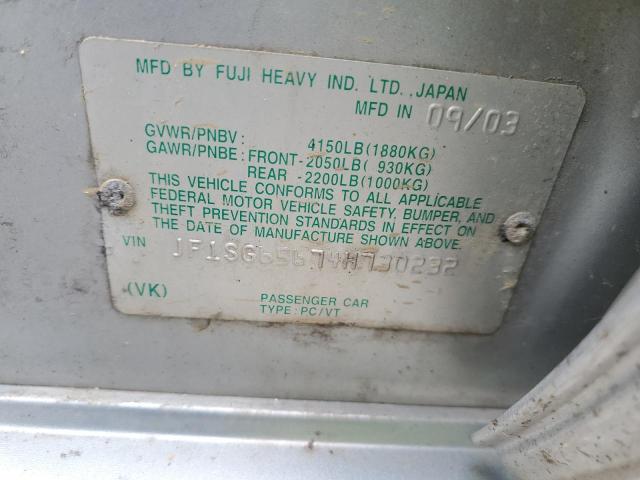 JF1SG65674H730232 - 2004 SUBARU FORESTER 2.5XS Արծաթագույն լուսանկար 13