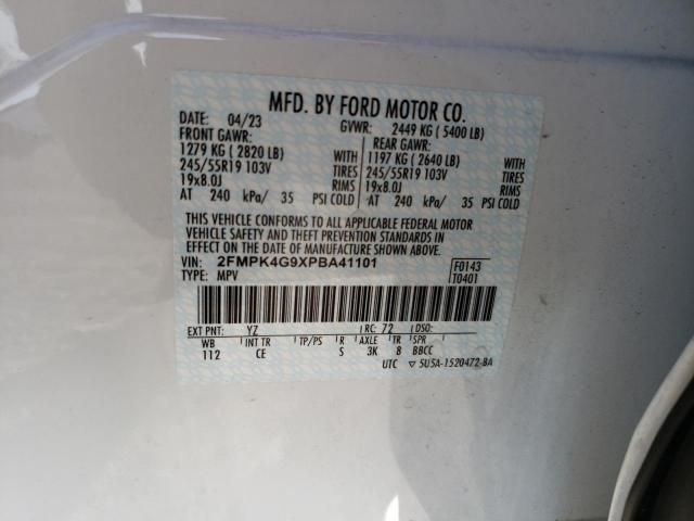 2FMPK4G9XPBA41101 - 2023 FORD EDGE SE WHITE photo 14