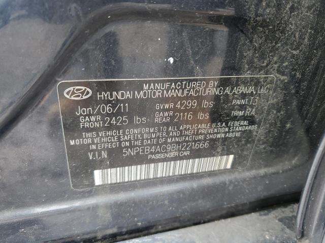 5NPEB4AC9BH221666 - 2011 HYUNDAI SONATA GLS GRAY photo 12