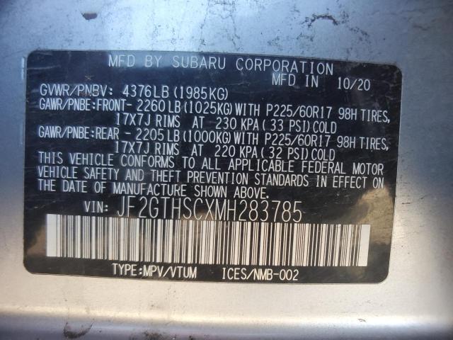 JF2GTHSCXMH283785 - 2021 SUBARU CROSSTREK SPORT SILVER photo 13