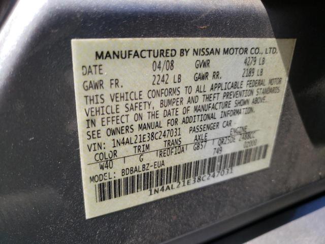 1N4AL21E38C247031 - 2008 NISSAN ALTIMA 2.5 GRAY photo 12