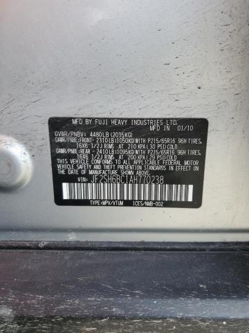 JF2SH6BC1AH770238 - 2010 SUBARU FORESTER XS Gümüş fotoğraf 13