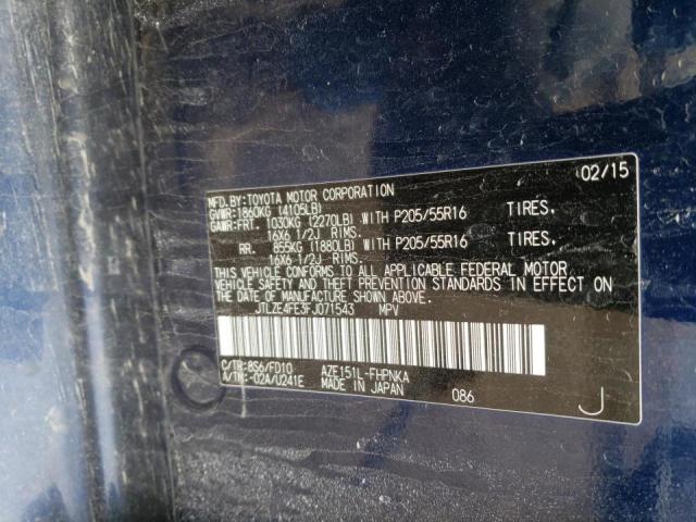 JTLZE4FE3FJ071543 - 2015 TOYOTA SCION XB Azul foto 12