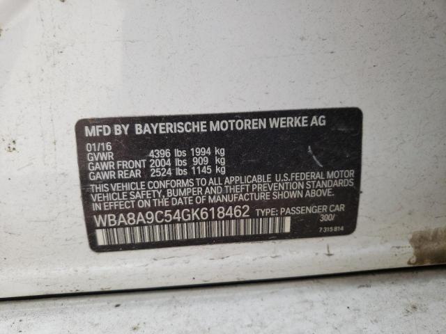 WBA8A9C54GK618462 - 2016 BMW 320 I WHITE photo 13