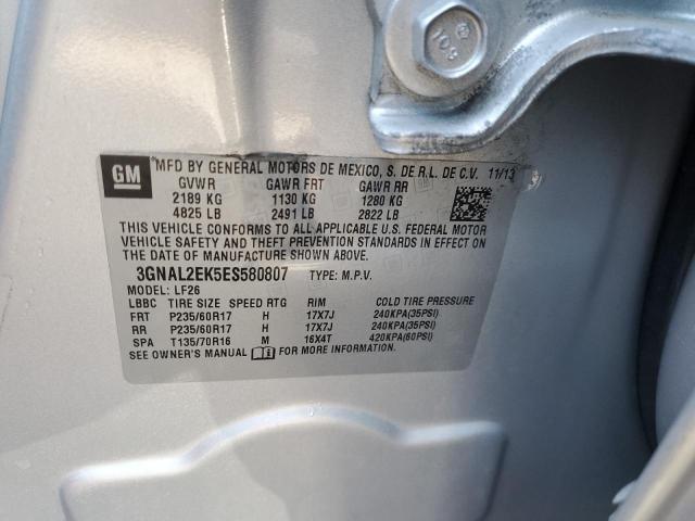 3GNAL2EK5ES580807 - 2014 CHEVROLET CAPTIVA LS 灰色 照片 13