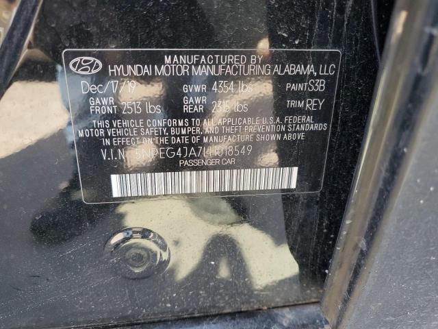 5NPEG4JA7LH018549 - 2020 HYUNDAI SONATA SE BLACK photo 12