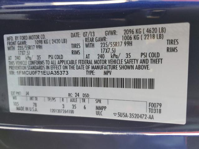 1FMCU0F71EUA35373 - 2014 FORD ESCAPE S BLUE photo 14