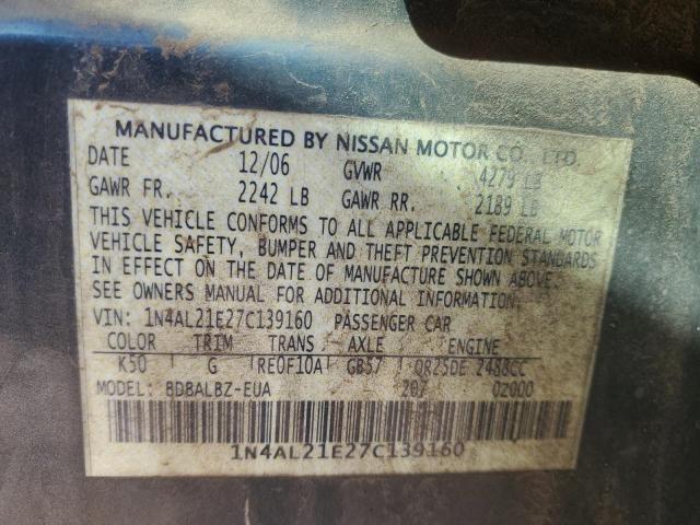 1N4AL21E27C139160 - 2007 NISSAN ALTIMA 2.5 CHARCOAL photo 13