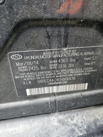 5NPEC4AC4EH916476 - 2014 HYUNDAI SONATA SE BLACK photo 13