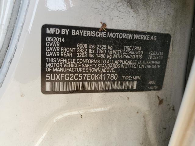 5UXFG2C57E0K41780 - 2014 BMW X6 XDRIVE35I WHITE photo 12