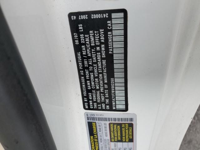 WVWFA71F78V002250 - 2008 VOLKSWAGEN EOS LUX 白色 照片 12