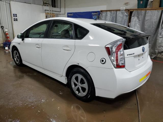 JTDKN3DUXD5562179 - 2013 TOYOTA PRIUS WHITE photo 2