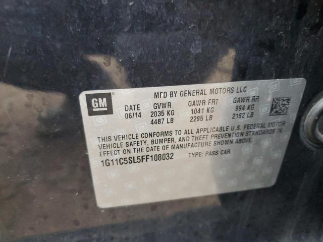 1G11C5SL5FF108032 - 2015 CHEVROLET MALIBU 1LT შავი ფოტო 12