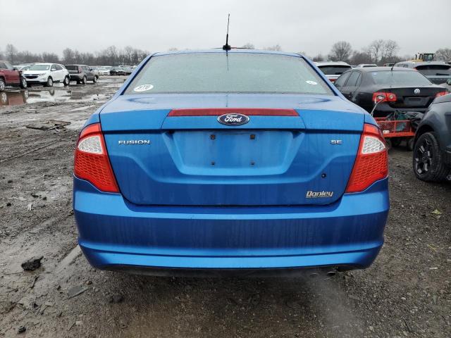 3FAHP0HA6CR410372 - 2012 FORD FUSION SE BLUE photo 6