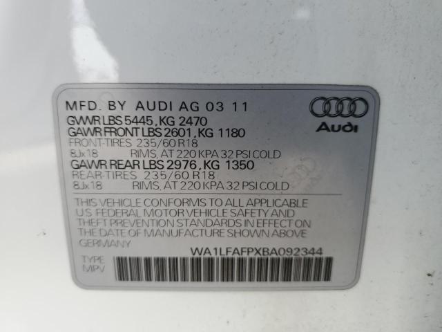 WA1LFAFPXBA092344 - 2011 AUDI Q5 PREMIUM PLUS WHITE photo 12