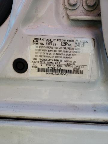 3N1BB51A71L002651 - 2001 NISSAN SENTRA SE WHITE photo 13