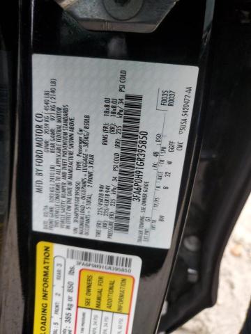 3FA6P0H91GR395850 - 2016 FORD FUSION SE BLACK photo 12