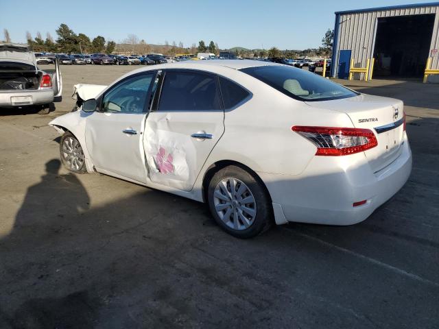 3N1AB7AP2DL625000 - 2013 NISSAN SENTRA S WHITE photo 2